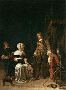 Gabriel Metsu Soldier Paying a Visit to a Young Lady Sweden oil painting artist